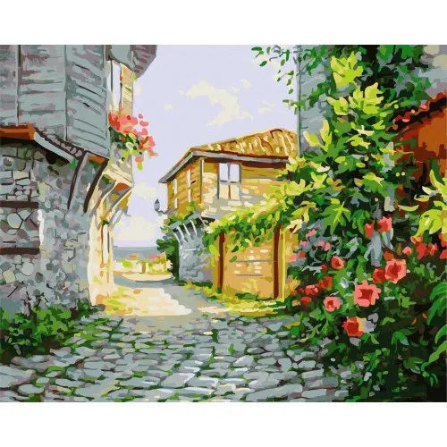 Уличка в Несебър - Рисуване по номера - 50/40СМ.