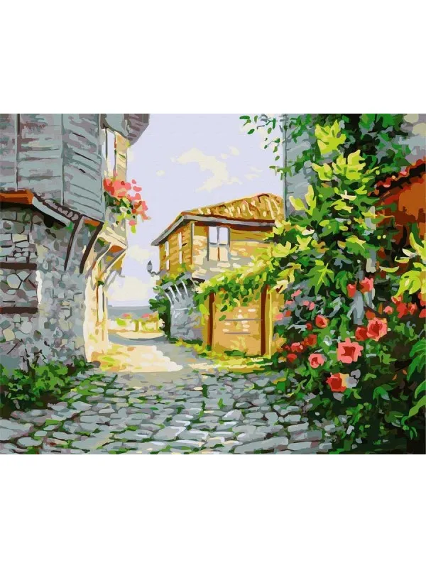 Уличка в Несебър - Рисуване по номера - 50/40СМ.